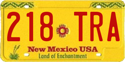 NM license plate 218TRA