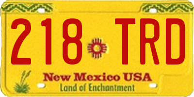 NM license plate 218TRD