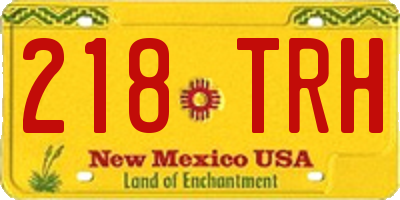 NM license plate 218TRH