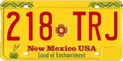 NM license plate 218TRJ