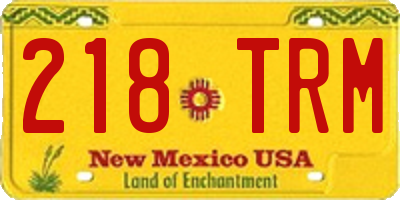 NM license plate 218TRM