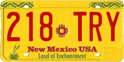 NM license plate 218TRY