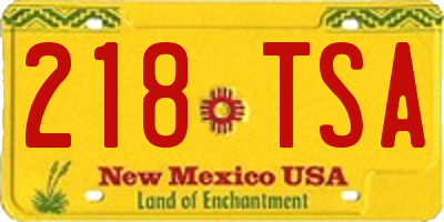 NM license plate 218TSA