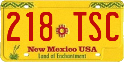 NM license plate 218TSC