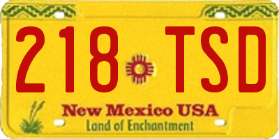 NM license plate 218TSD