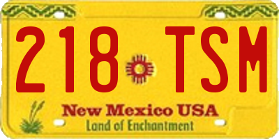 NM license plate 218TSM