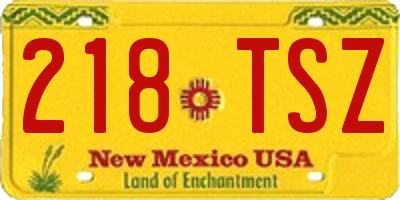 NM license plate 218TSZ