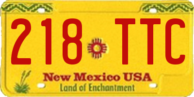 NM license plate 218TTC