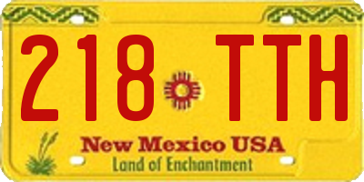 NM license plate 218TTH