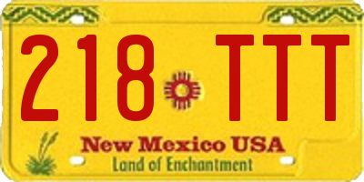 NM license plate 218TTT