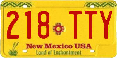 NM license plate 218TTY