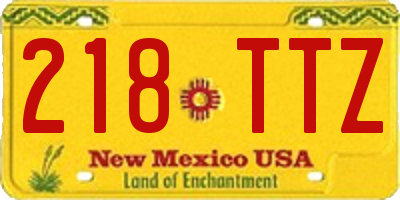 NM license plate 218TTZ