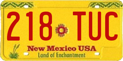 NM license plate 218TUC