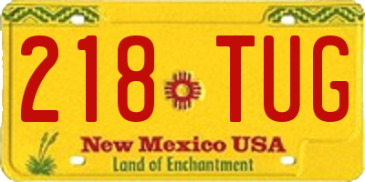 NM license plate 218TUG