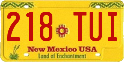 NM license plate 218TUI
