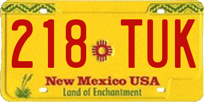 NM license plate 218TUK