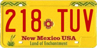 NM license plate 218TUV