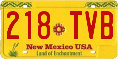 NM license plate 218TVB
