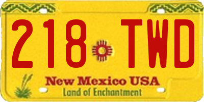 NM license plate 218TWD