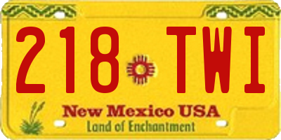 NM license plate 218TWI