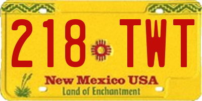 NM license plate 218TWT