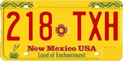 NM license plate 218TXH