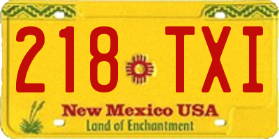 NM license plate 218TXI