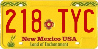 NM license plate 218TYC
