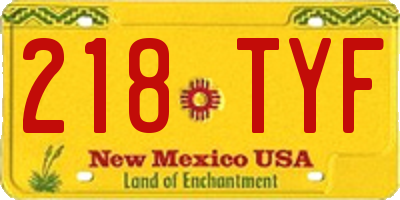NM license plate 218TYF