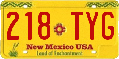 NM license plate 218TYG