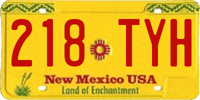 NM license plate 218TYH