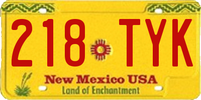 NM license plate 218TYK