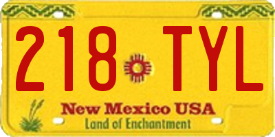 NM license plate 218TYL