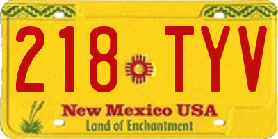 NM license plate 218TYV