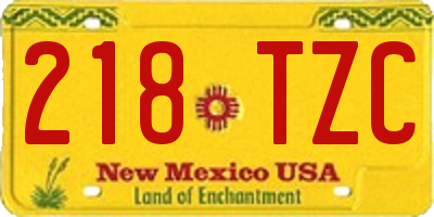 NM license plate 218TZC