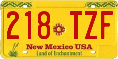 NM license plate 218TZF