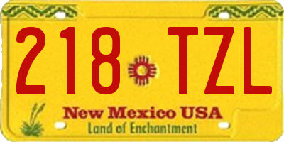 NM license plate 218TZL