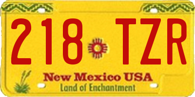 NM license plate 218TZR