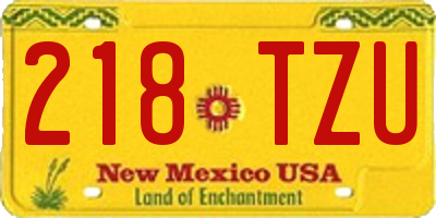 NM license plate 218TZU