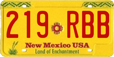 NM license plate 219RBB