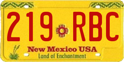 NM license plate 219RBC