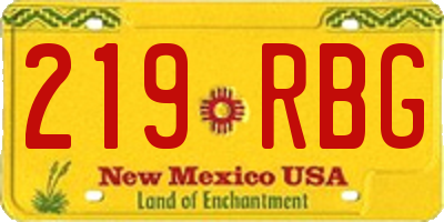 NM license plate 219RBG