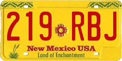 NM license plate 219RBJ