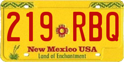 NM license plate 219RBQ