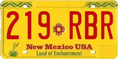 NM license plate 219RBR