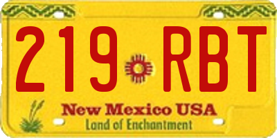 NM license plate 219RBT