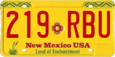 NM license plate 219RBU