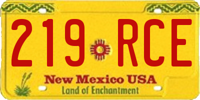 NM license plate 219RCE
