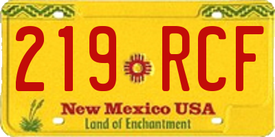 NM license plate 219RCF