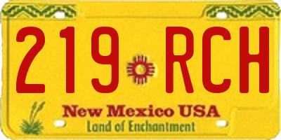 NM license plate 219RCH